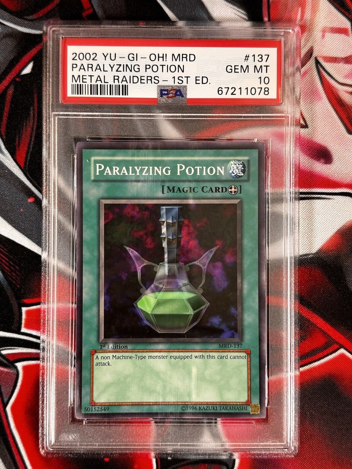 2002 Yu-Gi-Oh MRD Metal Raiders 1st Edition #137 Paralyzing Potion PSA 10