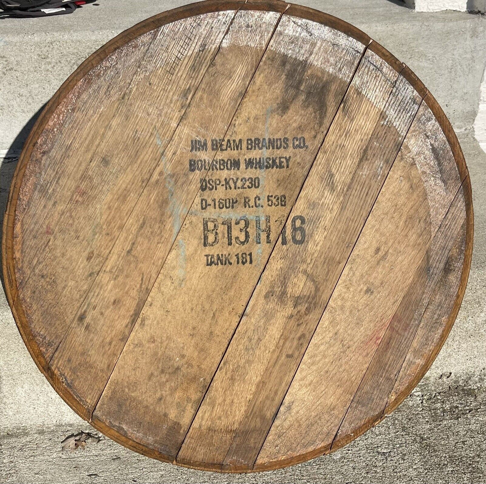 Jim Beam Barrel Head Wooden Wall Decor Authentic Rare From Distillery