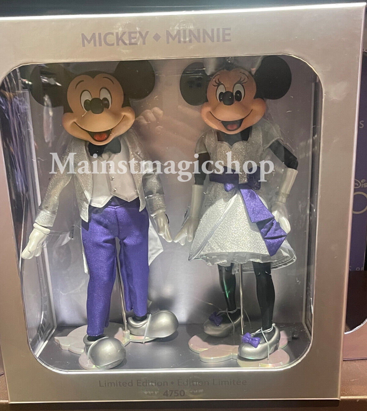 2023 Disney 100th Mickey & Minnie Mouse Platinum Deluxe LE 4750 Doll Figure NEW