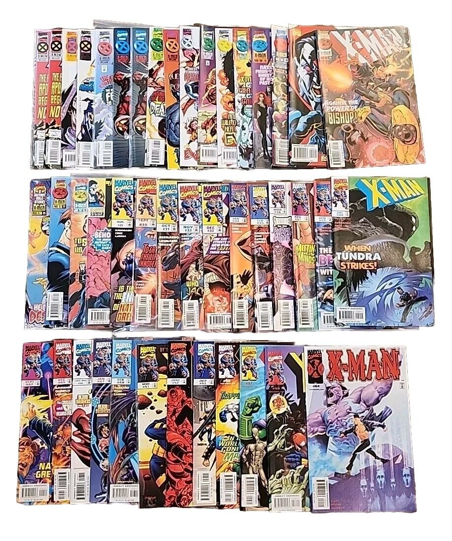 Huge X-Man Lot of 44 Issues Between 1-64 1990's | Vintage X-Men Comics