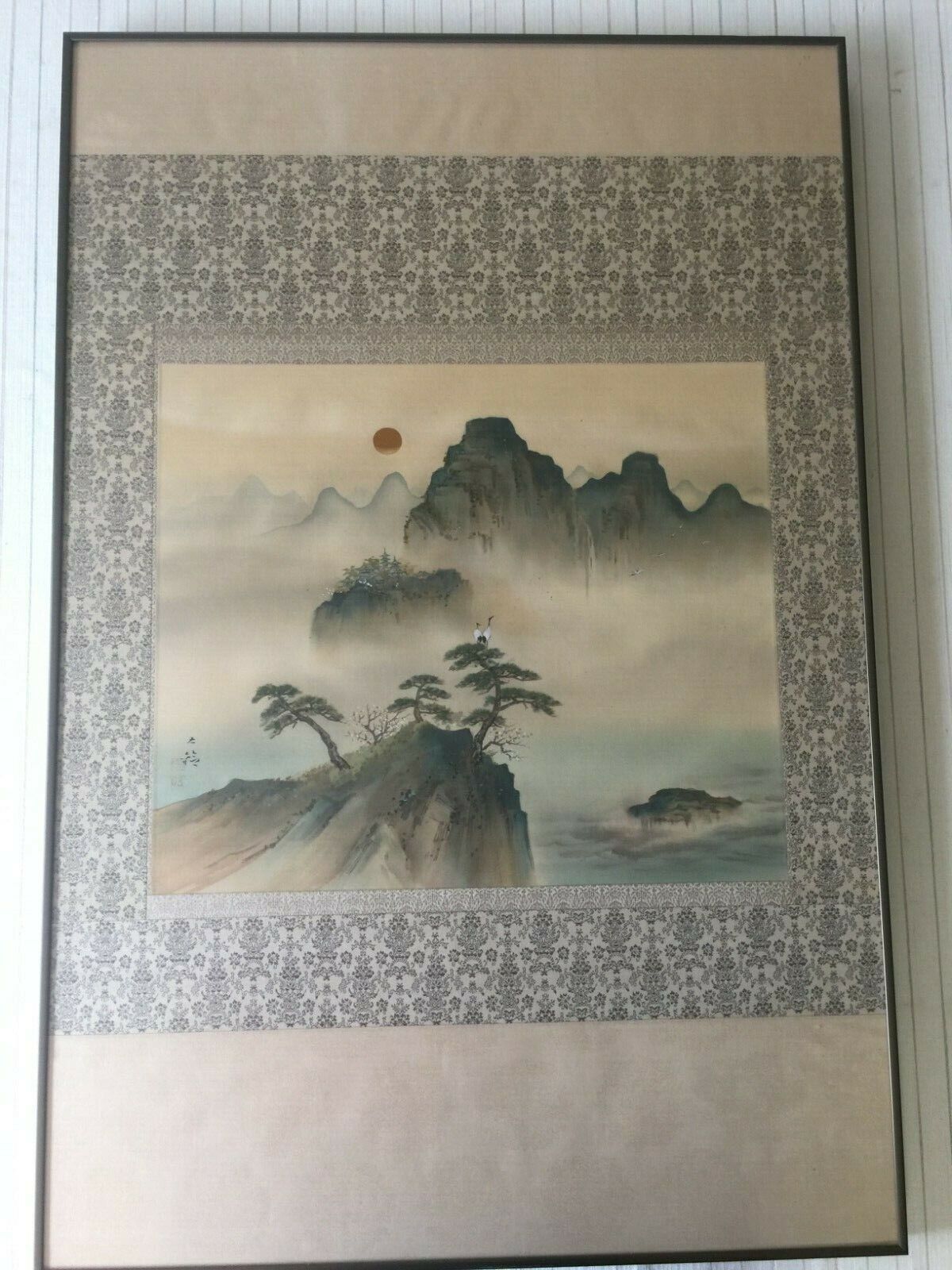 Vintage Chinese Handpainted on Silk Landscape, Signed by Artist, Framed