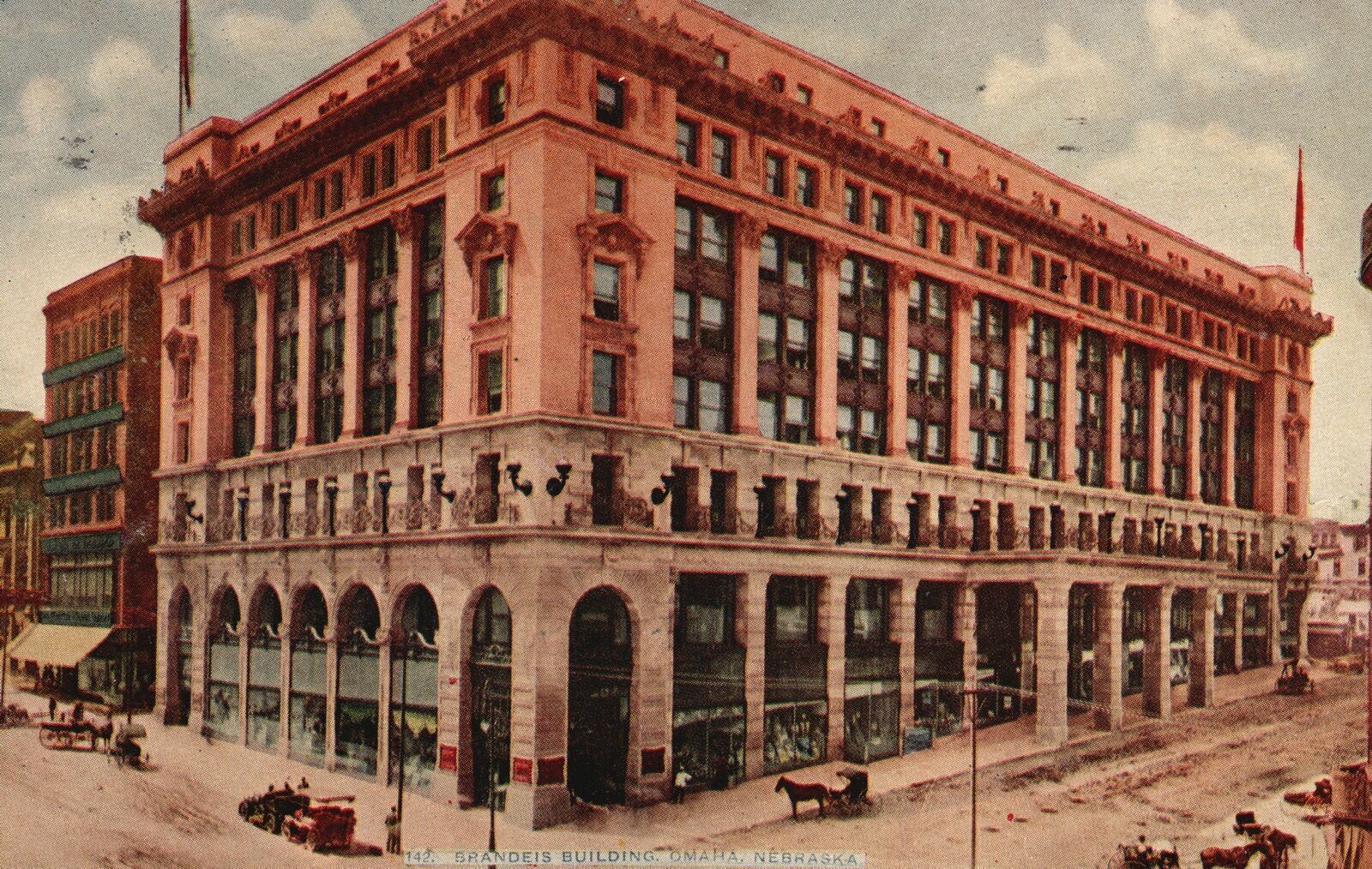 Omaha Nebraska NB, Brandeis Department Store Building Vintage Postcard