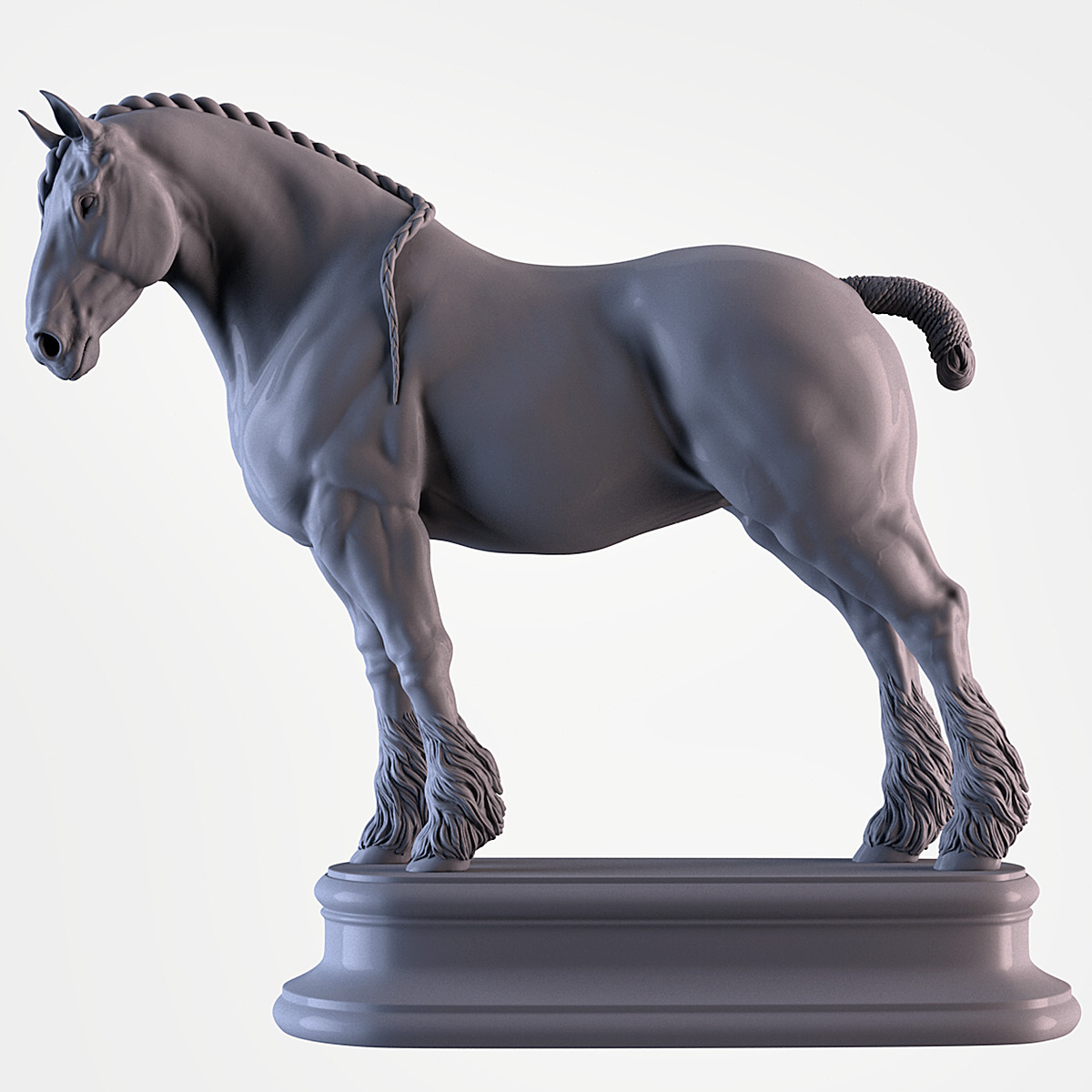 Breyer size traditonal 1/9  artist resin shire horse - stands without base -