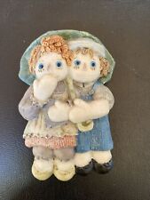 Vintage 3D Resin Raggedy Ann and Andy Refrigerator Magnet picture