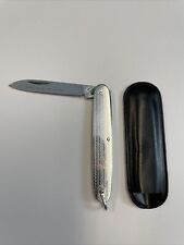 Vintage Gentleman's Pocket Knife Stainless Steel W/ Sheath “Call Before You Dig” picture