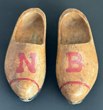 Worn pair of Wooden Dutch Shoes, Hand painted 