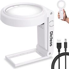 Dicfeos 30X 40X Magnifying Glass with Light and Stand Folding Design 18 LED  picture