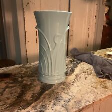 Large Vintage Abingdon Pottery Blue Floor Vase Heron in Reeds 17” / Insert picture