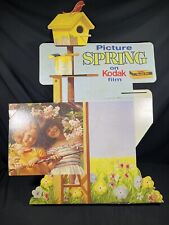 Vintage 1970s Kodak Film Spring Store Display Standee Cardboard Sign Poster 33” picture