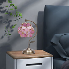E27 Stained Glass Flower Desk Lamp Table Light Bedside Table Lamp Eye Protection picture