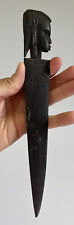 Vintage Hand Carved Wood Tanganyika East African Dark Stained Letter Opener picture