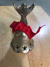 Vintage Christmas Angel 1996 Silverplated Engraved Bell-International Silver Co. picture