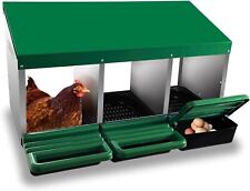 Chicken Nesting Box, 3 Holes Roll Away Metal Chickens Egg Laying Nest Boxes .... picture