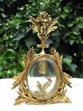 Vintage Ornate Gold Plated Ormolu Filigree Figural Vanity Perfume Bottle w/Cupid picture