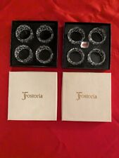 Vtg Fostoria Crystal Napkin Rings Two Sets Of 4 Still On Boxes picture