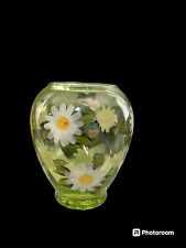 Lime Green Hand painted Glass Vase picture