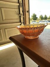 Imperial “Frosted Block” Marigold Glass Bowl 7 1/4 Diameter  picture