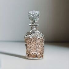 Vintage Glass Crystal Liquor Decanter Bottle with Stopper: Dimond-pattern picture