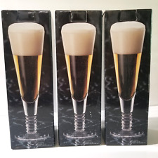 Abbott collection Pilsner Glass 12 oz Tarnow Poland Mouth Blown Set of 3 Rare picture