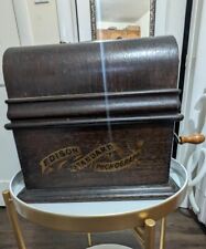 Antique 1903 Edison Standard  Cylinder Oak Phonograph With Horn Working picture