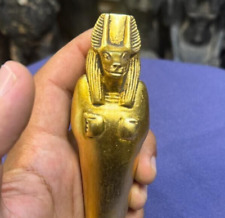 ANCIENT PHARAONIC GOLDEN STATUE ANTIQUES OF ANUBIS DEITY OF ANCIENT EGYPT picture