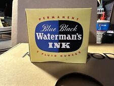 VINTAGE FULL WATERMAN'S INK BOTTLE IN ORIGINAL BOX Blue. picture