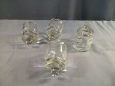 Lot of 4 Clear Glass Tulip Shaped Peg Pegged Votive Candle Holders picture