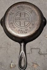 Vintage GRISWOLD Cast Iron SKILLET Frying Pan # 3 LARGE BLOCK LOGO picture