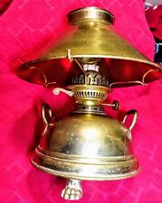 Antique Brass Duplex Dual Wicks- Brass Shade Made In England  picture