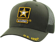 U.S Army Hat Cap Cotton Mesh Back OD Green Baseball Cap Army Star Logo picture