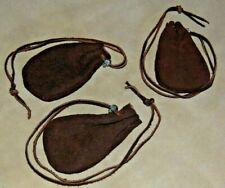 1 Buffalo Leather Hide Medicine Pouch Bag Drawstring American Hand Made Healing  picture