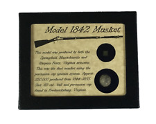 Original Civil War Model 1842 Musket Cap & Ball Bullet in Display Case with COA picture