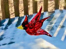 Glass - Cardinal-Hand blown and Painted-  lower 48 USA picture