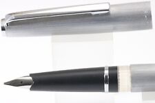 Vintage GLOBAL 80P Brushed Satin Steel Medium Fountain Pen (Cased & Ink) picture