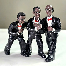 Vintage 3 Tuxedo Singers Trio Black Suit Dressed Up Figurines One Microphone 5