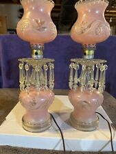 pair of antique Victorian lamps Tear Drop picture