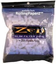 ZEN SLIM Hand Rolled Cigarette Filter Plug Tips 7mm - One Resealable Bag of 200  picture