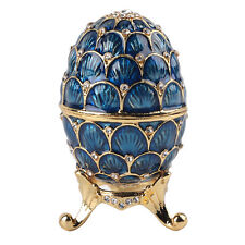 Enameled Easter Egg Vintage Style Jewelry Trinket Box(Blue) FFG picture
