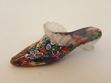 Murano millefiori art glass slipper shoe Italy high heel picture