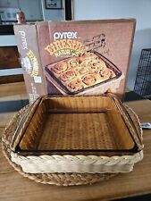 Pyrex Fireside Naturals By Corning Cake Dish With Rattan Basket picture