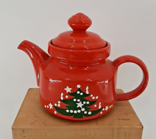 Vintage Waechtersbach Christmas Tree Red Tea Pot West Germany picture