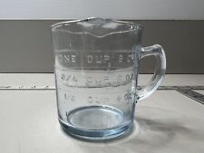 VINTAGE FIRE KING OVEN GLASS MEASURING ONE CUP SAPPHIRE BLUE SIDE SPOUT picture