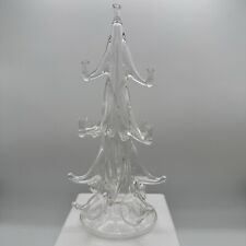 D COSTEA SIGNED PARISE CANDLE HOLDER CHRISTMAS TREE HANDBLOWN GLASS ART ITALY 9” picture