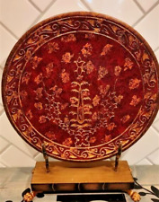 Chinese - Oriental Decorative 14 inch Plate with Metal and Wood Stand picture