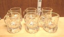 6 PC SET Vintage Federal Mini Beer Mug Shaped Shot Glass With F Shield Mark  picture