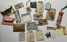 10 plus Handmade Cluster Embellishments Junk Journal Ephemera Collage Vintage L5 picture