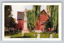 Jamestown VA-Virginia, Jamestown Exposition St Johns Church, Vintage Postcard picture