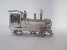  Train Locomotive Clock, Silver Color Metal picture