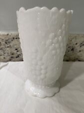 Vintage White Hobnail Milk Glass Vase Raised Grape Pattern picture