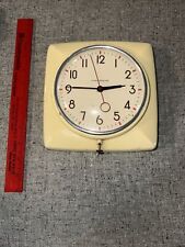 GENERAL ELECTRIC VINTAGE WALL CLOCK MODEL 2H20 MCM DECO *CUT CORD UNTESTED* picture